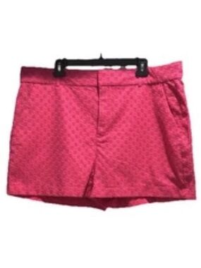BANANA REPUBLIC Hot Pink Eyelet 100% Cotton Resort Shorts Size 18 Plus